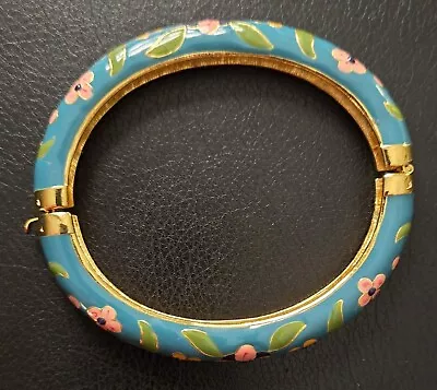 Vtg Joan Rivers Cloisonne Enamel Hinged Bangle Bracelet QVC Fashion Jewelry • $30