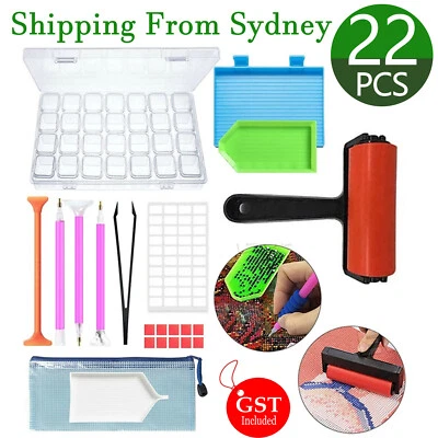 $16.98 • Buy 22 Piece 5D Diamond Painting Tools Box Diamond Accessories Diy Art Craft Pen Set