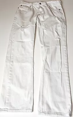 J.J. Denim Co. Men's Jeans Sz. 31x30 White Distressed Spencer Slim Pants Used • $12.99