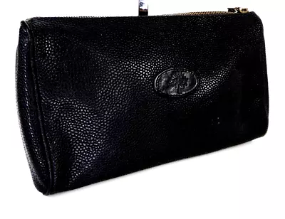 Mulberry Vintage Clutch Bag Small Black Leather Travel Toiletry Case Pouch • £74.99