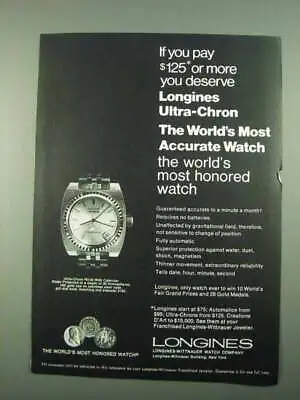 £16.43 • Buy 1969 Longines Ultra-Chron #8150 Watch Ad - You Deserve