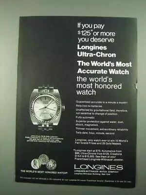 £16.43 • Buy 1969 Longines Ultra-Chron #8150 Watch Ad - You Deserve