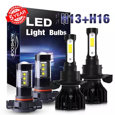 6000K LED Headlight + Fog Light Bulbs Hi/Lo Beam For GMC Yukon XL 1500 2007-2014 • $39.99