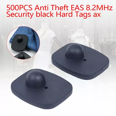 500pcs Anti Theft Hard Tag W/ Pins EAS Clothing Security Mini 8.2 MHZ Black NEW • $41.80