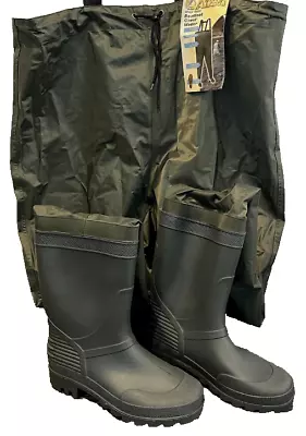 Men Women Bootfoot Chest Wader Nylon Fabric Waterproof Fishing Waders Size 12 • $44.99