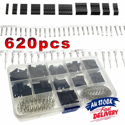 $13.99 • Buy 620x Crimp Pin Jumper Pin Connector Male Female Header Dupont Wire Housing Kit