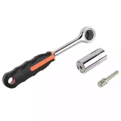 Brüder Mannesmann Universal Socket 7-19 Mm With Ratchet Wrench Spanner Tool Vida • £14.99