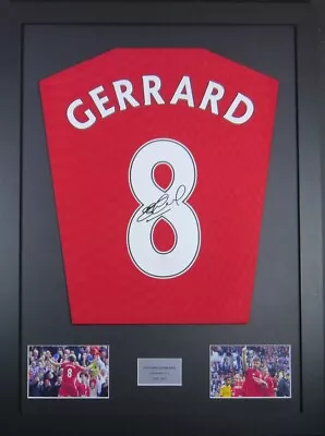 £167 • Buy Steven Gerrard Signed Shirt Framed Liverpool