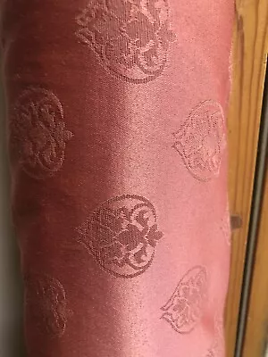 £169.99 • Buy BEIGE TERRACOTTA SILKY JACQUARD CURTAIN FABRIC 13m Fleur De Lys Medallion