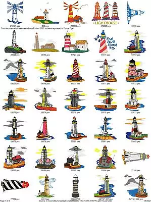 183 Lighthouses Embroidery Machine Designs Collection Pes Hus Jef • $10.95