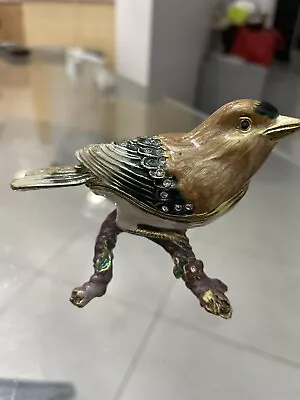 $12 • Buy Bird Bejeweled Trinket Box Finch