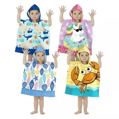 Baby Hooded Poncho Pal Beach Towel & Bath Robe Boy Girl Unisex 18 Months - 3 Yrs • £8.95