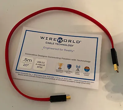$28 • Buy WireWorld Starlight 7 USB Digital Audio 0.5 Meter A To Mini-B