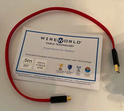 $28 • Buy WireWorld Starlight 7 USB Digital Audio 0.5 Meter A To Mini-B