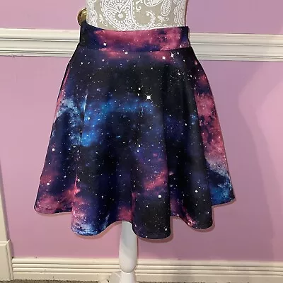 Hot Topic Skater Celestial Space Skater Skirt Gothic Goth Pastel Galaxy • £12.65