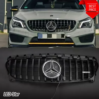 Black GTR Grille Grill Led Star For Mercede W117 CLA250 CLA200 C180 2013-2019 • $81.44