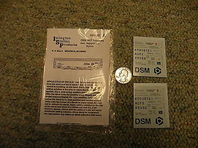 Islington Station Decals HO #230-092 DSM ACF Pressure Covered Hopper Nylon  L91 • $5.75