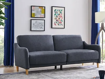 3 Seater Sofa Bed Grey Polyester Fabric Solid Wooden Frame Sofa Bed • £269.99