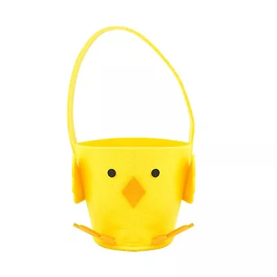 £3.19 • Buy 1 X Chick Treat Bucket Easter Egg Hunt Felt Basket Handles Decor Craft School UK