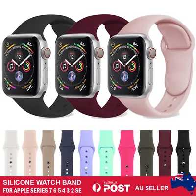 $5.75 • Buy For Apple Watch Silicone Sport Band Series SE 7 6 5 4 3 2 1 38/40/41/42/44/45mm