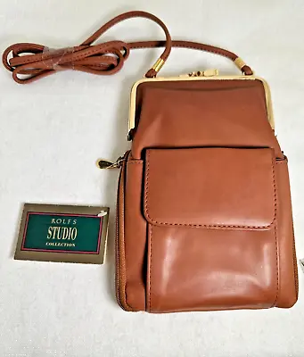 Rolfs Studio Collection CrossBody Purse - NWT Vintage - Leather - Cognac • $23.99