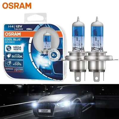 Osram H4 Cool Blue Advance 5000K White Car Headlight Halogen Globes 12V 60/55W • $20.43