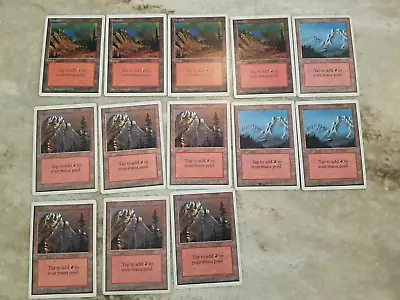 Unlimited Mountain Lot Of 12 Different Art MTG Basic Land Lot • $23.99