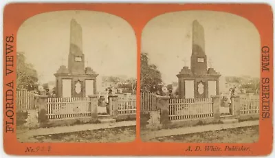 FLORIDA SV - St Augustine - Confederate Monument - AD White 1880s • $85