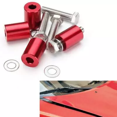 1inch CNC Hood Vent Spacer Riser Kit Red For 8MM Car Turbo Engine Motor Swap 4x • $28.42