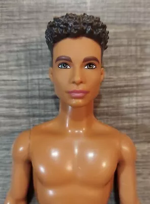 Nude Fashionistas Ken Doll African American Brunette Highlights Afro Fade Barbie • $15