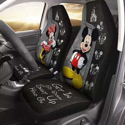 Mickey And Minnie Mouse Get In Sit Down Shut Up Hold On Car Seat Covers • $49.48
