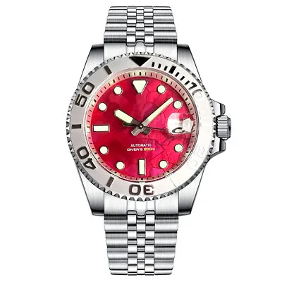 40mm Tandorio Red Mother Of Pearl Dial Japan NH35A Automatic 20atm Mens Watch • $75.60