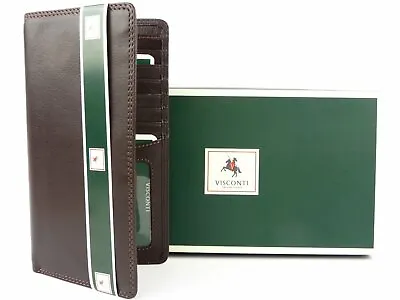 Mens Quality Slim Leather Suit Wallet By Visconti Gift Boxed Jacket • $47.39