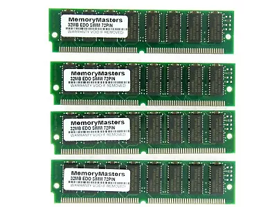 4x 32MB 72-pin 60ns EDO SIMM Non-Parity Memory 8x32 5V 128MB RAM Apple Macintosh • £40.16