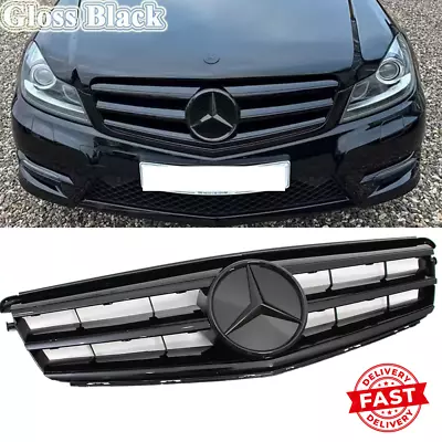 Black Sport Grill W/Star For Mercedes Benz W204 C-CLASS C250 C300 C350 2008-2014 • $77.71