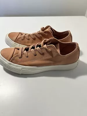 CONVERSE All Star Pastel Rose Gold Leather Womens Size 3 UK • £0.99