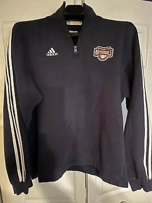 Washington Nationals Pullover MLB Quarter-Zip Sweatshirt By Adidas In Medium • $14