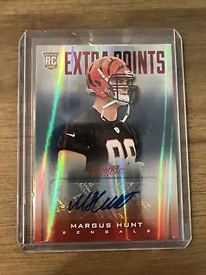 2013 Margus Hunt Panini Prestige Rookie Auto Bengals Extra Points           A426 • $2.50