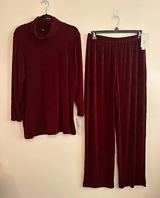 Vikki Vi Women's Tunic Turtleneck Top & Pull On Pants Set Size 1X Outfit NEW • $64.99