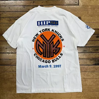 Vintage 1997 New York Knicks Vs Chicago Bulls  T-Shirt Size XL 50th Anniversary • $49.95