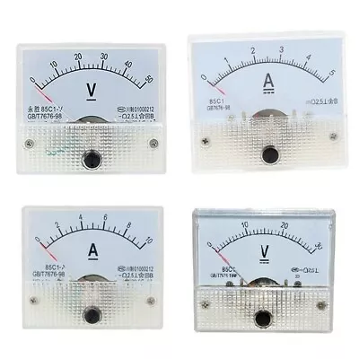 White Analog Panel AMP Meter Voltmeter Gauge With Damping Response Time • £8.54