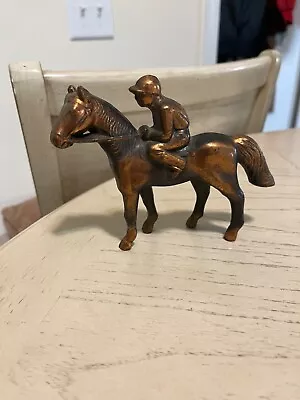 Bronze/Metal Jockey On Racing Horse Decor • $7