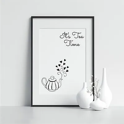 It's Tea Time Kitchen Food Prints Kitchen Art Poster Scandinavian Art Wall Art • $34.83