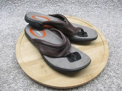 Merrell Sandals Mens 10 Leather Rottino Brown Thong Beach Casual NWOT • $32.39