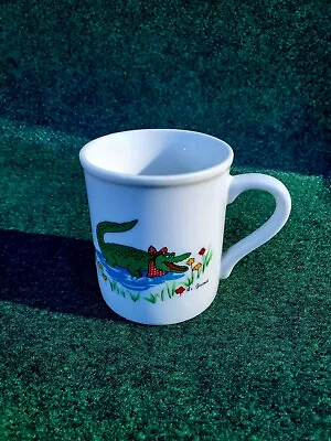 VTG PAPEL A' La Gator Coffee Cup Mug Le Gourmet Made In Japan White/Green Floral • $12.99