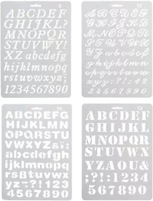 Pack Of 4-Plastic Alphabet Letter Number Drawing Painting Stencils-Au • $16.99