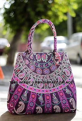 Indian Handbags Women Shoulder Bag Elephant Mandala Tote Bag Hippie Cotton Bag • $38.49