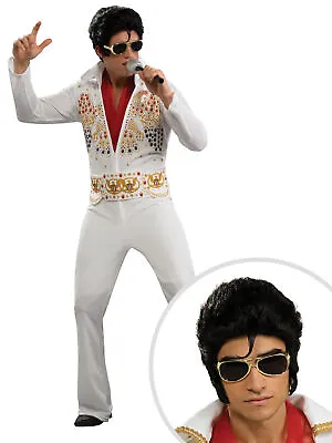 Men's Elvis Presley Costume And Men's Deluxe Elvis WIg • $63.06