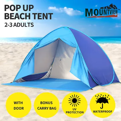 Mountview Pop Up Tent Beach  Camping Tents 2-3 Person Hiking Portable Shelter • $38.99