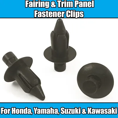 £3.55 • Buy 10x Trim Clips For Honda Yamaha Suzuki Kawasaki Rivet Bike Fairing Black Plastic